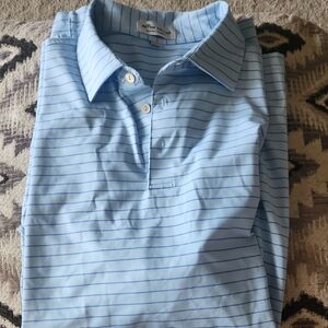 Peter Millar Sky Blue Checkered Polo